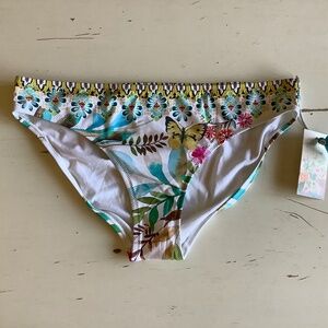 NWT Johnny Was Dreamer Floral Butterflies Hipster Bikini Bottom M